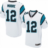 Men's Nike Carolina Panthers #12 D.J. Moore Elite White NFL Jersey