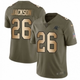 Men's Nike Carolina Panthers #26 Donte Jackson Limited Olive/Gold 2017 Salute to Service NFL Jersey