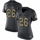 Women's Nike Carolina Panthers #26 Donte Jackson Limited Black 2016 Salute to Service NFL Jersey