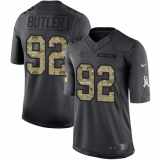 Youth Nike Carolina Panthers #92 Vernon Butler Limited Black 2016 Salute to Service NFL Jersey