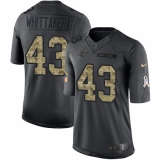 Youth Nike Carolina Panthers #43 Fozzy Whittaker Limited Black 2016 Salute to Service NFL Jersey