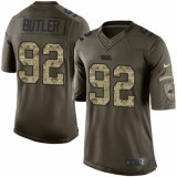 Youth Nike Carolina Panthers #92 Vernon Butler Elite Green Salute to Service NFL Jersey