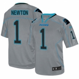 Men's Nike Carolina Panthers #1 Cam Newton Elite Lights Out Grey NFL Jersey