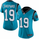Women's Nike Carolina Panthers #19 Russell Shepard Limited Blue Rush Vapor Untouchable NFL Jersey