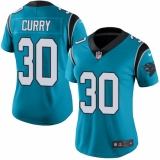 Women's Nike Carolina Panthers #30 Stephen Curry Limited Blue Rush Vapor Untouchable NFL Jersey