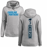 NFL Women's Nike Carolina Panthers #3 Derek Anderson Ash Backer Pullover Hoodie
