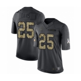 Men's Chicago Bears #25 Mike Davis Limited Black 2016 Salute to Service Football Jersey