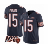 Youth Chicago Bears #15 Eddy Pineiro Navy Blue Team Color 100th Season Limited Football Jersey