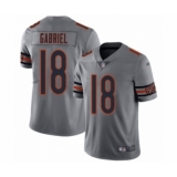 Men's Chicago Bears #18 Taylor Gabriel Limited Silver Inverted Legend Football Jersey