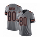 Women's Chicago Bears #80 Trey Burton Limited Silver Inverted Legend Football Jersey