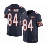 Men's Chicago Bears #84 Cordarrelle Patterson Navy Blue Team Color 100th Season Limited Football Jersey