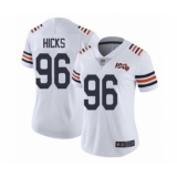 Women's Chicago Bears #96 Akiem Hicks White 100th Season Limited Football Jersey