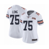 Women's Chicago Bears #75 Kyle Long White 100th Season Limited Football Jersey
