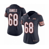 Women's Chicago Bears #68 James Daniels Navy Blue Team Color 100th Season Limited Football Jersey