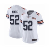Women's Chicago Bears #52 Khalil Mack White 100th Season Limited Football Jersey