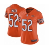 Women's Chicago Bears #52 Khalil Mack Orange Alternate 100th Season Limited Football Jersey