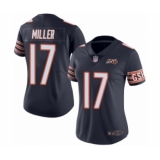 Women's Chicago Bears #17 Anthony Miller Navy Blue Team Color 100th Season Limited Football Jersey
