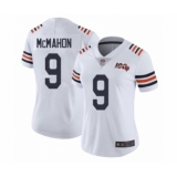 Women's Chicago Bears #9 Jim McMahon White 100th Season Limited Football Jersey