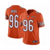 Youth Chicago Bears #96 Akiem Hicks Orange Alternate 100th Season Limited Football Jersey