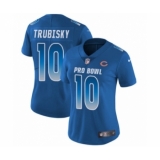 Women's Chicago Bears #10 Mitchell Trubisky Limited Royal Blue NFC 2019 Pro Bowl Football Jersey
