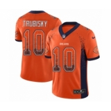 Men's Nike Chicago Bears #10 Mitchell Trubisky Limited Orange Rush Drift Fashion NFL Jersey