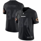 Men's Nike Chicago Bears #34 Walter Payton Limited Black Rush Impact NFL Jersey