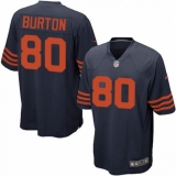Men's Nike Chicago Bears #80 Trey Burton Game Navy Blue Alternate NFL Jersey