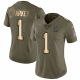 Women's Nike Chicago Bears #1 Cody Parkey Limited Olive/Gold 2017 Salute to Service NFL Jersey