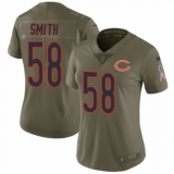 Women's Nike Chicago Bears #58 Roquan Smith Limited Olive 2017 Salute to Service NFL Jersey