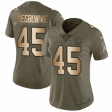 Women's Nike Chicago Bears #45 Joel Iyiegbuniwe Limited Olive/Gold 2017 Salute to Service NFL Jersey