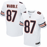 Men's Nike Chicago Bears #87 Tom Waddle Elite White NFL Jersey