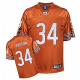 Reebok Chicago Bears #34 Walter Payton Orange Alternate Premier EQT Throwback NFL Jersey