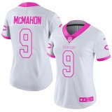 Women's Nike Chicago Bears #9 Jim McMahon Limited White/Pink Rush Fashion NFL Jersey