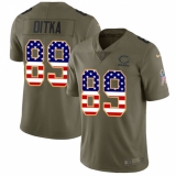 Youth Nike Chicago Bears #89 Mike Ditka Limited Olive/USA Flag Salute to Service NFL Jersey