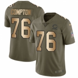 Youth Nike Chicago Bears #76 Tom Compton Limited Olive/Gold Salute to Service NFL Jersey
