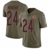 Men's Nike Chicago Bears #24 Jordan Howard Limited Olive 2017 Salute to Service NFL Jersey