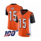 Men's Cincinnati Bengals #15 John Ross Orange Alternate Vapor Untouchable Limited Player 100th Season Football Jersey