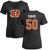 NFL Women's Nike Cincinnati Bengals #50 Jordan Evans Black Name & Number Logo T-Shirt