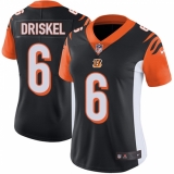 Women's Nike Cincinnati Bengals #6 Jeff Driskel Vapor Untouchable Limited Black Team Color NFL Jersey