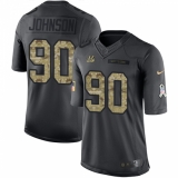 Men's Nike Cincinnati Bengals #90 Michael Johnson Limited Black 2016 Salute to Service NFL Jersey