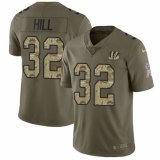 Youth Nike Cincinnati Bengals #32 Jeremy Hill Limited Olive/Camo 2017 Salute to Service NFL Jersey