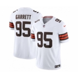 Men's Nike Cleveland Browns #95 Myles Garrett White 2023 F.U.S.E. Vapor Untouchable Limited Football Stitched Jersey