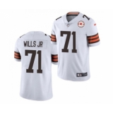 Men's Cleveland Browns #71 Jedrick Wills Jr. 2021 White 75th Anniversary Patch Vapor Untouchable Limited Jersey