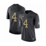 Youth Cleveland Browns #4 Austin Seibert Limited Black 2016 Salute to Service Football Jersey