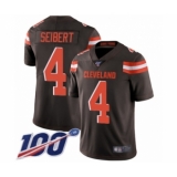 Youth Cleveland Browns #4 Austin Seibert Brown Team Color Vapor Untouchable Limited Player 100th Season Football Jersey