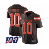Men's Cleveland Browns #10 Taywan Taylor Brown Team Color Vapor Untouchable Limited Player 100th Season Football Jersey