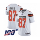 Men's Cleveland Browns #87 Seth DeValve White Vapor Untouchable Limited Player 100th Season Football Jersey