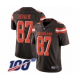 Men's Cleveland Browns #87 Seth DeValve Brown Team Color Vapor Untouchable Limited Player 100th Season Football Jersey