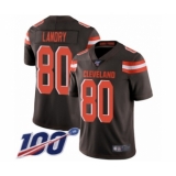 Men's Cleveland Browns #80 Jarvis Landry Brown Team Color Vapor Untouchable Limited Player 100th Season Football Jersey