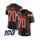Men's Cleveland Browns #70 Kendall Lamm Brown Team Color Vapor Untouchable Limited Player 100th Season Football Jersey